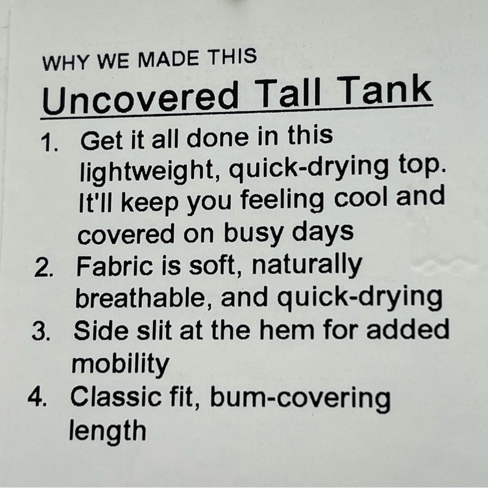 Lululemon Uncovered Tall Tank Silk Rose Size 8 NEW - Picture 11 of 13
